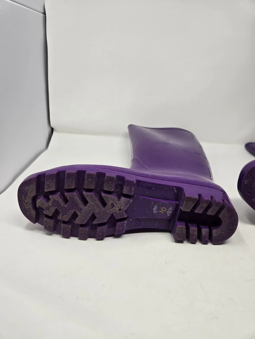 Arizona Winston Size 10 Womens Purple Calf Length Rainboot Rubber Shiny Used
